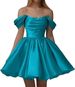 Elegant Satin Off-Shoulder Cocktail Dress A-Line Short Party Wear for Birthdays And Evening Events Women's Clothing_ecoleips.com