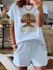 Women’s 2 Piece Outfit Set – Oversized Graphic T-Shirt And Biker Shorts Matching Set, Casual Summer Lounge Tracksuit For Daily Wear-323_ecoleips.com