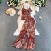Women's Clothing Retro Style Two Piece Set With Bow Tie V Neck Camisole And High Waisted Slimming Wide Leg Pants Unique Exquisite Design Casual Outfit_ecoleips.com