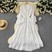 French Light Luxury Retro Sleeveless Collar Printed Dress Women's Summer Waist Slimming Elegant Lady Long Skirt_ecoleips.com