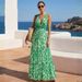 Green Floral One Piece Swimsuit Set For Women American Style New Hot Selling Item_ecoleips.com