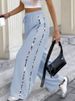K New Women's Drawstring Waist Wide-leg Loose Casual Pants With Leopard Print Splicing Design. No Bags Or Other Accessories_ecoleips.com