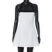 European And American Women's Fashion Color-blocking Halter Neck Tie-waist A-line Elegant Sexy Short Skirt_ecoleips.com