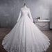 Elegant Long Sleeved French Style Wedding Dress Heavy Duty Starry Sky Style Court Dress for Brides New 2026 Style with Long Train_ecoleips.com