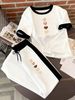 Women's Casual Two-Piece Set - Loose Fit Short Sleeve Top & Comfortable Bottoms For Spring/Summer_ecoleips.com