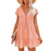 2022 European And American Spring/Summer Independent Website V-neck Buttoned Small Floral Short-sleeved Loose_ecoleips.com