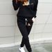 Women's Autumn And Winter Fashionable Casual Zipper Bear Cartoon Pattern Print Thickened And Plush Warm Hooded Sweatshirt+sports Pants Set-799_ecoleips.com