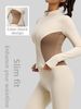 Women's Color Block Slim Fit Yoga Jacket Polyester Sports Fitness Running Sweatshirt_ecoleips.com