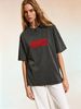 Oversized Vintage Wash Tee For Women, Comfortable Relaxed Fit Short Sleeve T-Shirt For Modern Street Fashion_ecoleips.com
