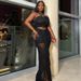 Fashion Women's Sexy One-Shoulder Strapless Split Skirt Plus Size Two-Piece Set_ecoleips.com