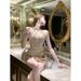 Unique Design Sexy Halter Top And Sequin Bodycon Mini Skirt Two-Piece Set For Women Summer New Style_ecoleips.com