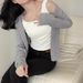 V-Neck Single Breasted Knitted Cardigan Solid Color Sweater Women's Coat Autumn And Winter New Collection Lazy Style_ecoleips.com