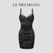 Cro-Border Summer European And American Style Sexy Strap Bodycon Underwire Fihbone Elegant Slim Lace Solid Color_ecoleips.com