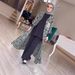 Women's Clothing Summer Fashion Print New Long Sleeved Loose Collarless Cardigan Dress_ecoleips.com