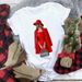 Women's Fashion T-Shirt With Merry Christmas Tree And Santa Claus Cartoon Print, Trendy Round Neck Short Sleeve Top_ecoleips.com