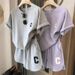 Korean Style Summer Women's Outfit – Loose Fit Short Sleeve T-Shirt & Casual Shorts Set (Letter Print, Athletic Two-Piece, S-XXXL, Quick-Dry Fabric)_ecoleips.com