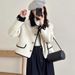 Elegant Tweed Short Coat For Women 2025 Spring New Style With Turn-down Collar, Petite Size, High-end Cardigan Top_ecoleips.com