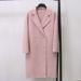 European Style Wool For Women Pink Elegant Mid-Length Double-Sided Woolen Coat 2024 Cocoon Shape_ecoleips.com