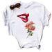 New Women's Clothing With Letter Prints In Harajuku Style, Floral Girls' T-shirts For Women, Summer_ecoleips.com