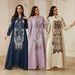 NC209 Beaded Long Robe V Neck Slimming Dress Luxury Loose Fit Fashion Evening Gown Jalabiya for Women_ecoleips.com