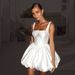 Elegant Strapless Floral Print Mini Dress French-Inspired Babydoll Party Cocktail Gown for Birthdays And Dances Women's Clothing_ecoleips.com