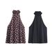 Women's Clothing Halter Neck Top Trendy Fashion DIY Bow Embellishment American Style Thin Summer Tank Top_ecoleips.com