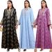 Women's Clothing Women's Floral Embroidery Long Sleeve Dress Gold Foil Print Middle Eastern Arabian Style High Quality Heavy Duty Long Skirt_ecoleips.com