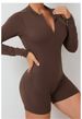 K Hollow Out Beautiful Back Half Zip Jumpsuit For Sports And Fitness, Big Backless Quick Drying Jumpsuit For Yoga_ecoleips.com
