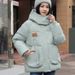 Women's Clothing Stylish Hooded Cotton Coat – British-Inspired Slimming Jacket With 3D Pockets"_ecoleips.com