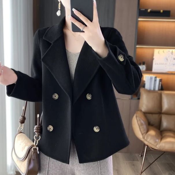 Chic Tweed Jacket For Women - Oversized Casual Short Coat With Elegant European Style (Gray, Beige, Black)_ecoleips.com