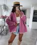 YIZXSFW Women's Oversized Knit Cardigan - Soft V-Neck Open Front Sweater, Cozy Long Sleeve Loungewear (Pink, Blue, Black, Beige & More)_ecoleips.com