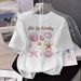 Women's Summer T-Shirt Seashell & Starfish Print round Neck Short Sleeve Casual Elegant Fashion Top for Sweet Vacation Style_ecoleips.com