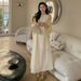 Autumn New Korean Fashion Vest + Knitted Cardigan Two-Piece Set Maternity Dress_ecoleips.com
