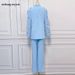 High-End Socialite Lady Suit For Women 2025 Spring Autumn New Style With Rhinestones And Feather Flared Trousers_ecoleips.com