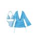 Women's Clothing Swimsuit Female Pearl Sexy Lace Up Long Gown Split Bikini Three Piece Set_ecoleips.com