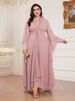Women's Clothing Middle East Elegant Large Size Dress Fashionable Ruffle Literary Retro Bridesmaid Dress_ecoleips.com