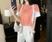 Women's Clothing Straight Leg Pants With Contrast Stripes Round Neck Short Sleeves Pullover Top Two Piece Suit_ecoleips.com