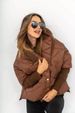 Women's Quilted Hooded Puffer Jacket – Oversized Diamond-Stitch Coat In Soft Polyester (Black/Grey/Pink/Coffee, Cropped Length)_ecoleips.com