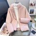 Women's Clothing Stand Collar Fleece Sweatshirt Women's Fleece Stand Collar Pullover - 450g Thickened Warm Fleece Jacket For Work & Casual Wear_ecoleips.com