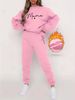Women's Autumn/Winter Hip Hop Casual Street Mama Letter Pattern Printed Round Neck Sweatshirt+Sweatpants Warm Set-659_ecoleips.com