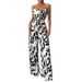 Women's Clothing Zebra Print Jumpsuit For Women - Sexy Strapless Romper With Adjustable Waist, Long Pants For Party, Office & Night Out_ecoleips.com