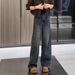 2024 Autumn/Winter New Wide-Leg Jeans For Plus-Size Women, Elastic Loose Fit, High-Waisted, Slimming, Straight-Leg_ecoleips.com