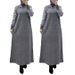Women's Clothing Muslim Solid Color Knitted Sweater Fashionable And Elegant Dress_ecoleips.com