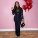 "Sexy Lace-Up Wide Leg Jumpsuit – Stretch Elastic Waist & Sheer Mesh Panels, Curve-Hugging Romper For Night Out & Date Night_ecoleips.com