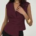 Women's Clothing Elegant Sleeveless Waist Cinching Pullover Vest Solid Color Casual Top For Spring/Autumn Summer_ecoleips.com