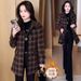 girl Hot-Selling Plaid Wool Coat For Women, Mid-Length, Winter New Fashionable Fleece-Lined Thickened Woolen Overcoat_ecoleips.com
