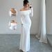 Women's Fashion Off-Shoulder Cross Back Bodycon Long Dress Style Elegant Clothing_ecoleips.com