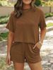 Women's Ribbed Knit Lounge Set – Casual American Style Summer Pants & Top (S-XXL, 13 Colors)_ecoleips.com