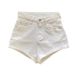 White Denim Shorts for Women European Style Slimming High-Waisted Tight Fitting Summer Hot Pants 2025 Korean Fashion Sexy_ecoleips.com