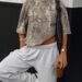 Women's Casual Loose T-Shirt round Neck Short Sleeve Unique Leaf 3D Print Fashion Top European American Style_ecoleips.com